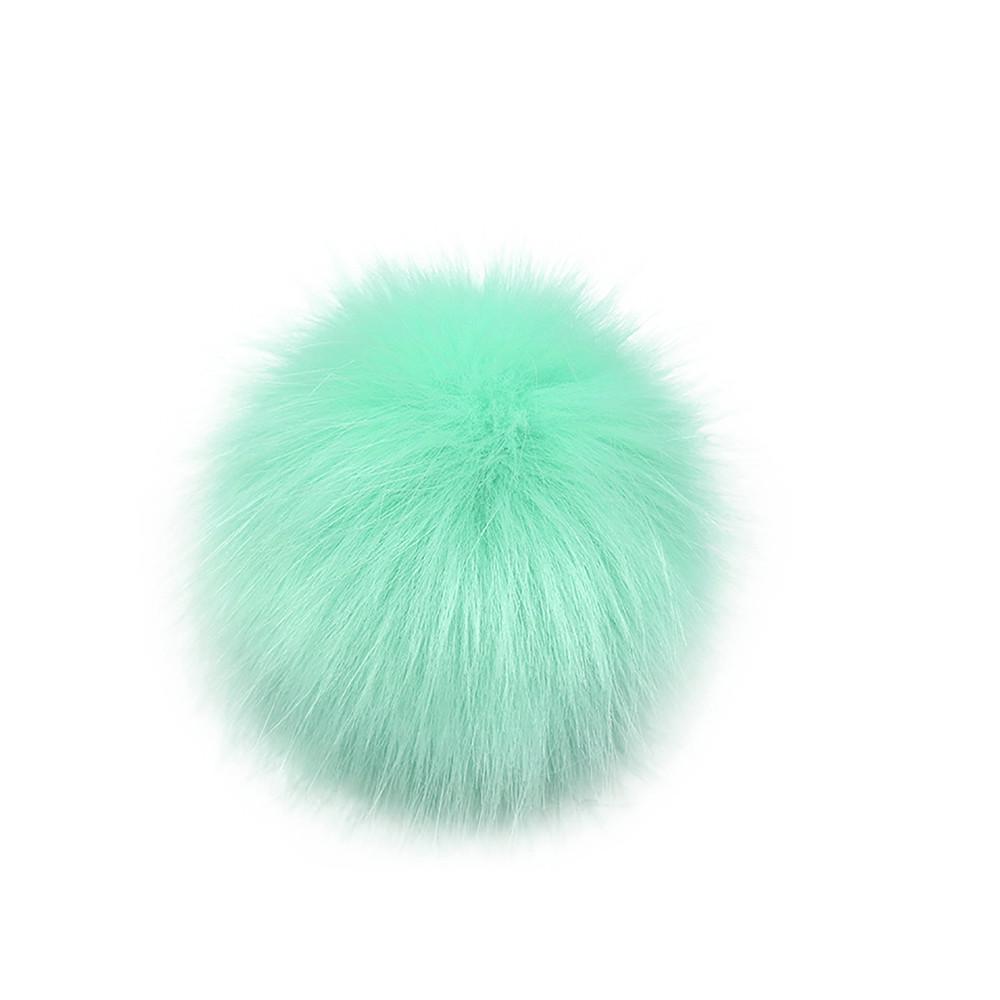 10cm Faux Fur Pom Pom with Elastic Band Soft Fluffy Artificial Fur Ball for Hats Bags Keychains and Crafts