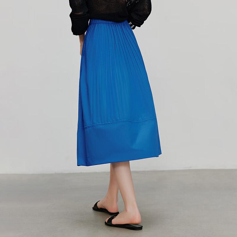 Chuyu Women's Pleated A-line Midi Skirt