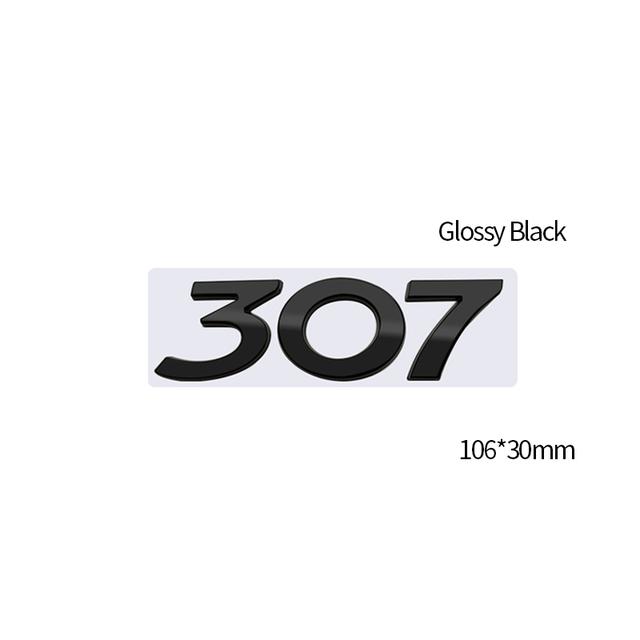 Glossy Black Car Emblem Metal Decorative Strips Badge Logo Body Decals Sticker For Peugeot 107 206 207 208 301 307 308 407 508