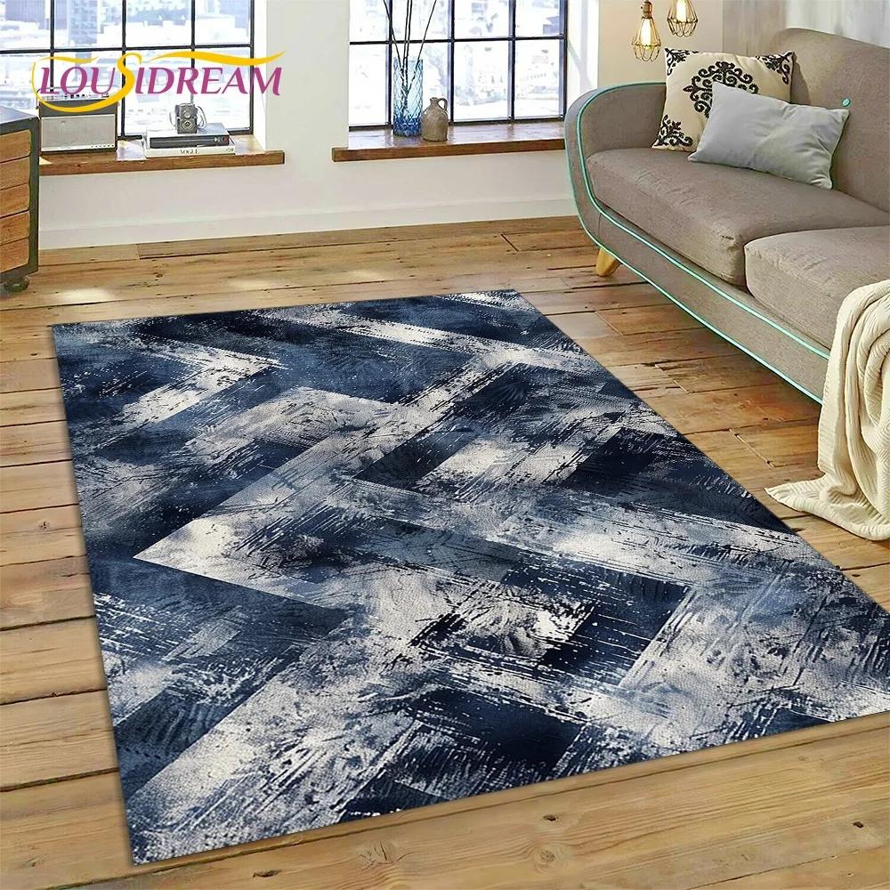2025 New Style Bohemian Abstract Modern Art Geometry Carpet Rug for Living Room Bedroom Home Sofa Decoration,Non-slip Floor Mat