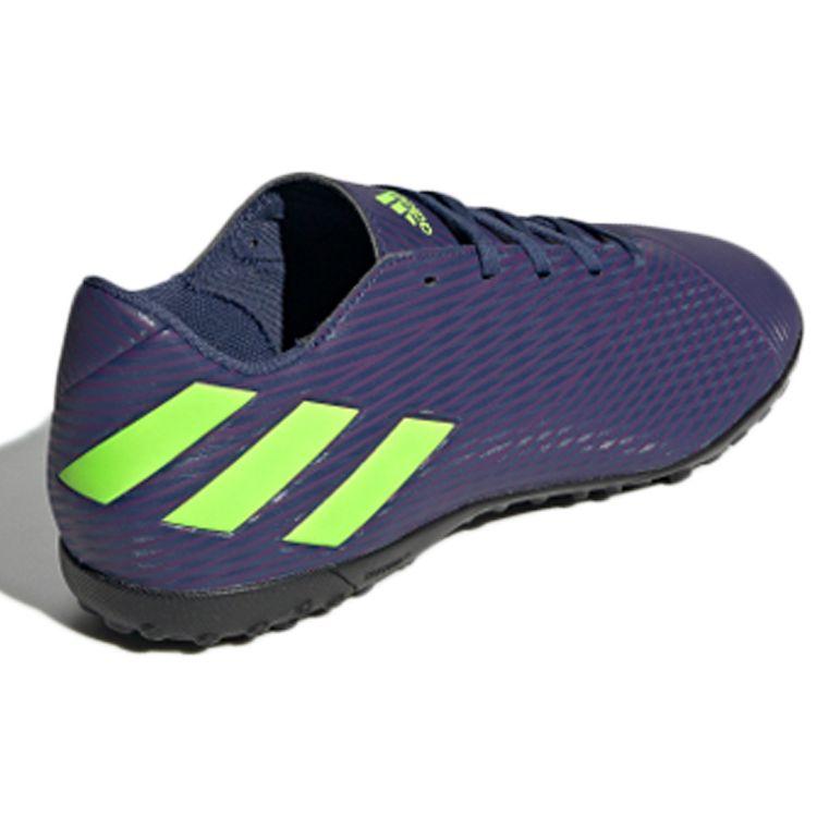 Adidas Messi 19.4 Round Toe Comfortable TF (Rubber Studs) Hard Ground Artificial Grass Soccer Shoes Men Soccer Shoes Purple Green EF1805