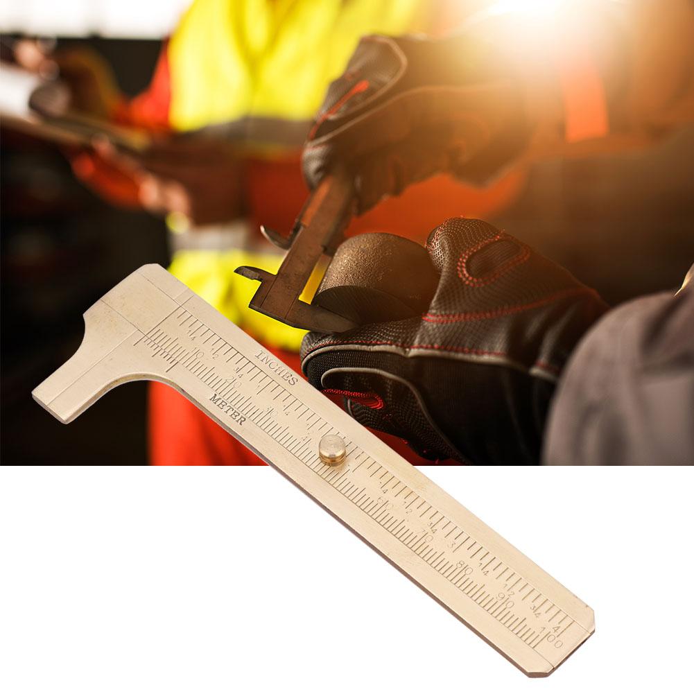 Brass Vernier Caliper Double Scale Jewelry Measuring Ruler Measurement Tool 0100mm