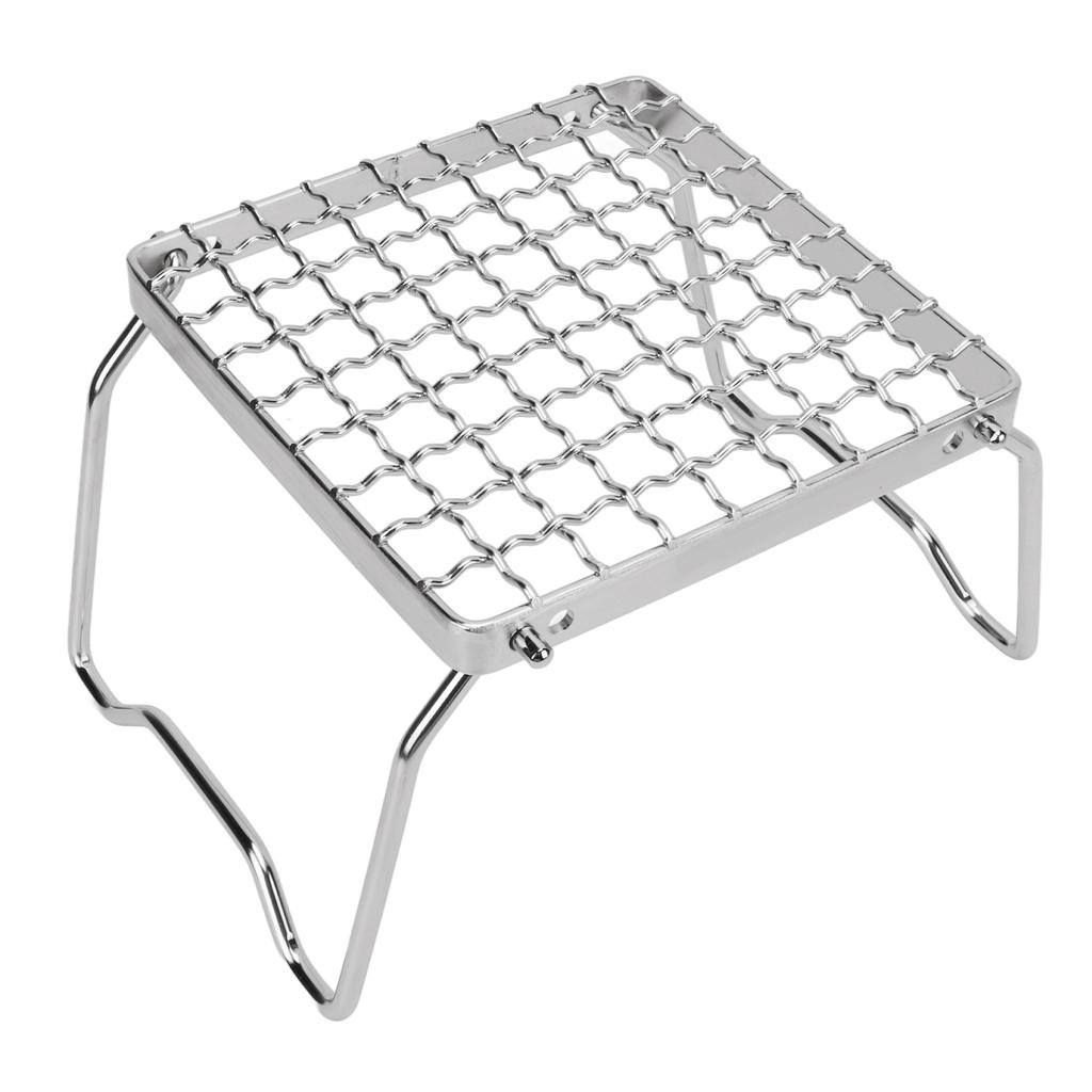 Campfire Grill Rack Stainless Steel Folding Adjustable Gear Portable Mini Stove BBQ Grill Rack for Camping Picnic