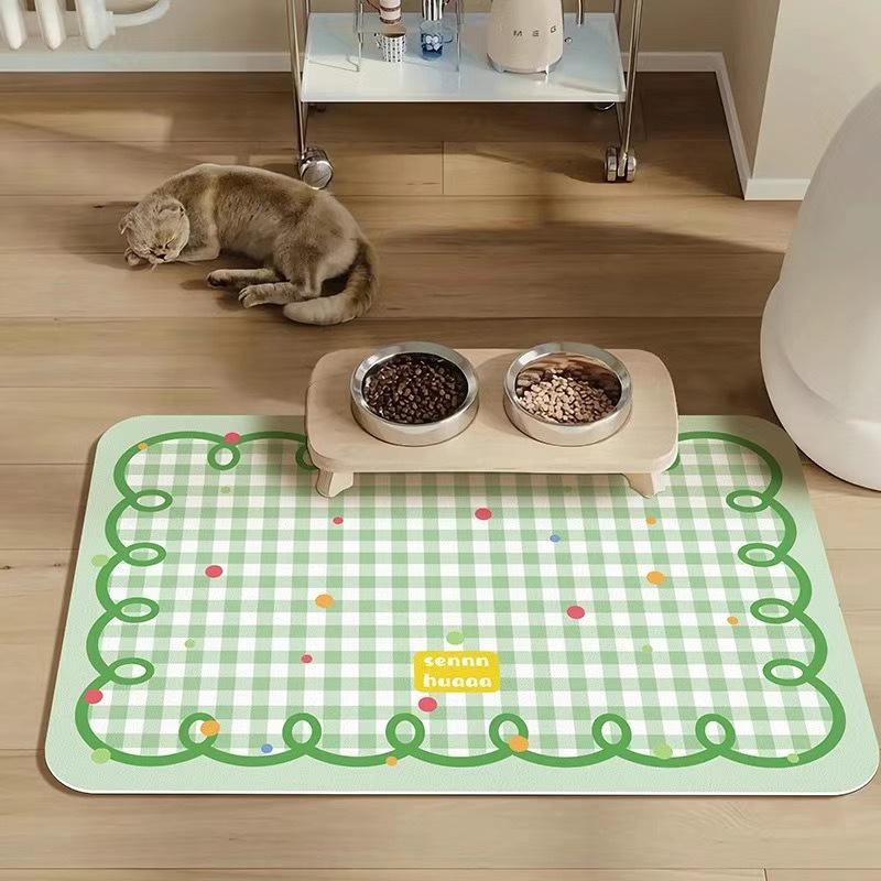 Pet-Specific Quick-Dry, Non-Slip Cartoon Diatomaceous Earth Mat for Cats & Dogs