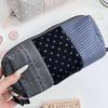 Patchwork Design Stationery Bag Plaid Pattern Patchwork Pencil Case Pen Bag  School Use