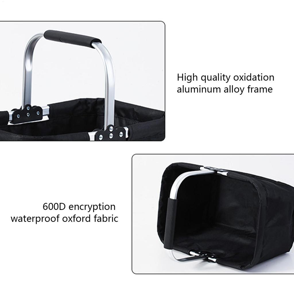 Grocery Shopping Basket 26L Foldable Grocery Storage Container Market Shopping Basket For Supermarket Camping Picnic Travel Home