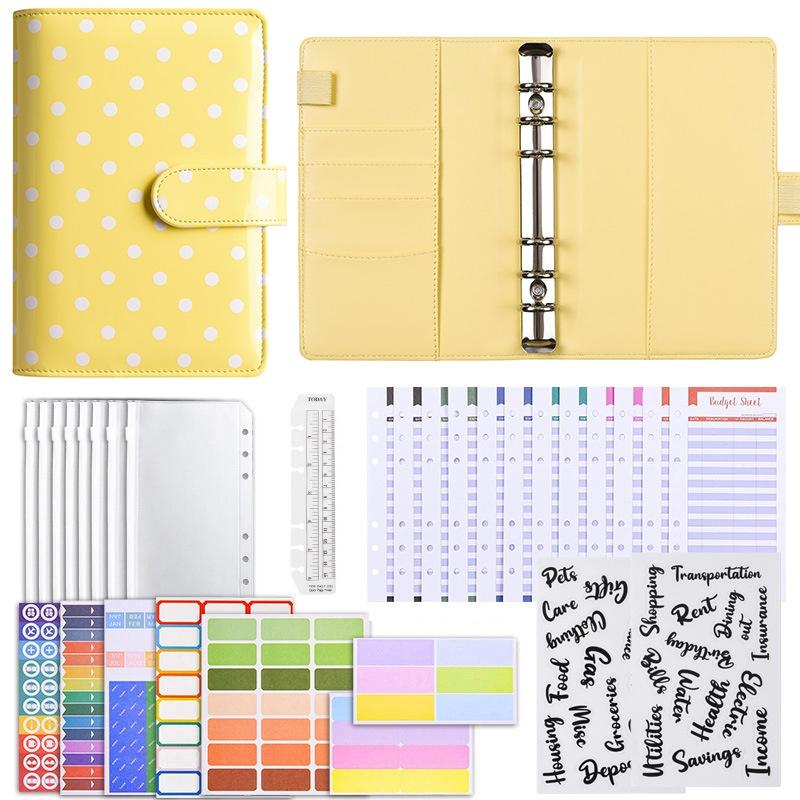 New A6 Pu Leather Notebook Binder Refillable 6 Ring Budget Binder For A6 Filler Paper, Loose Leaf Personal Planner Binder Cover