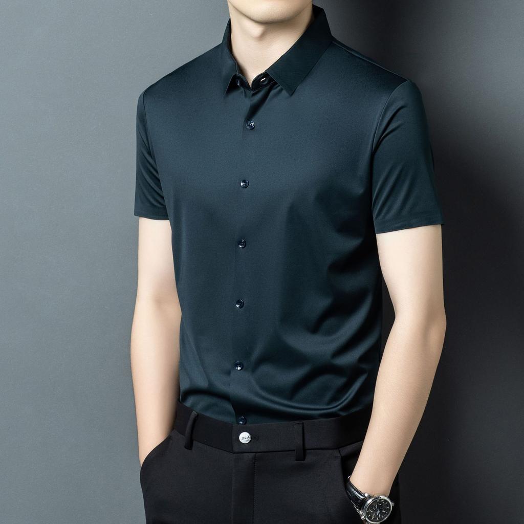 Short Sleeve Shirt Men's Summer Lapel Collar Business Casual Versatile Top
