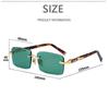 Green Crystal Stone Cycling Goggles Frameless Outdoor Sunglasses Driving Glasses
