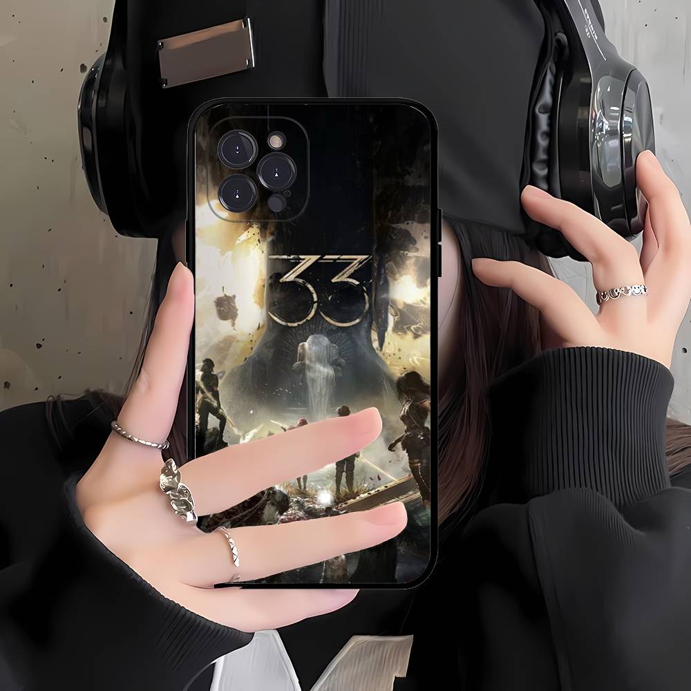 Clair Obscur Expedition 33 Game Phone Case For Iphone 16 15 17 13 14 12 11 Pro Max Plus Black Shell Cover Case