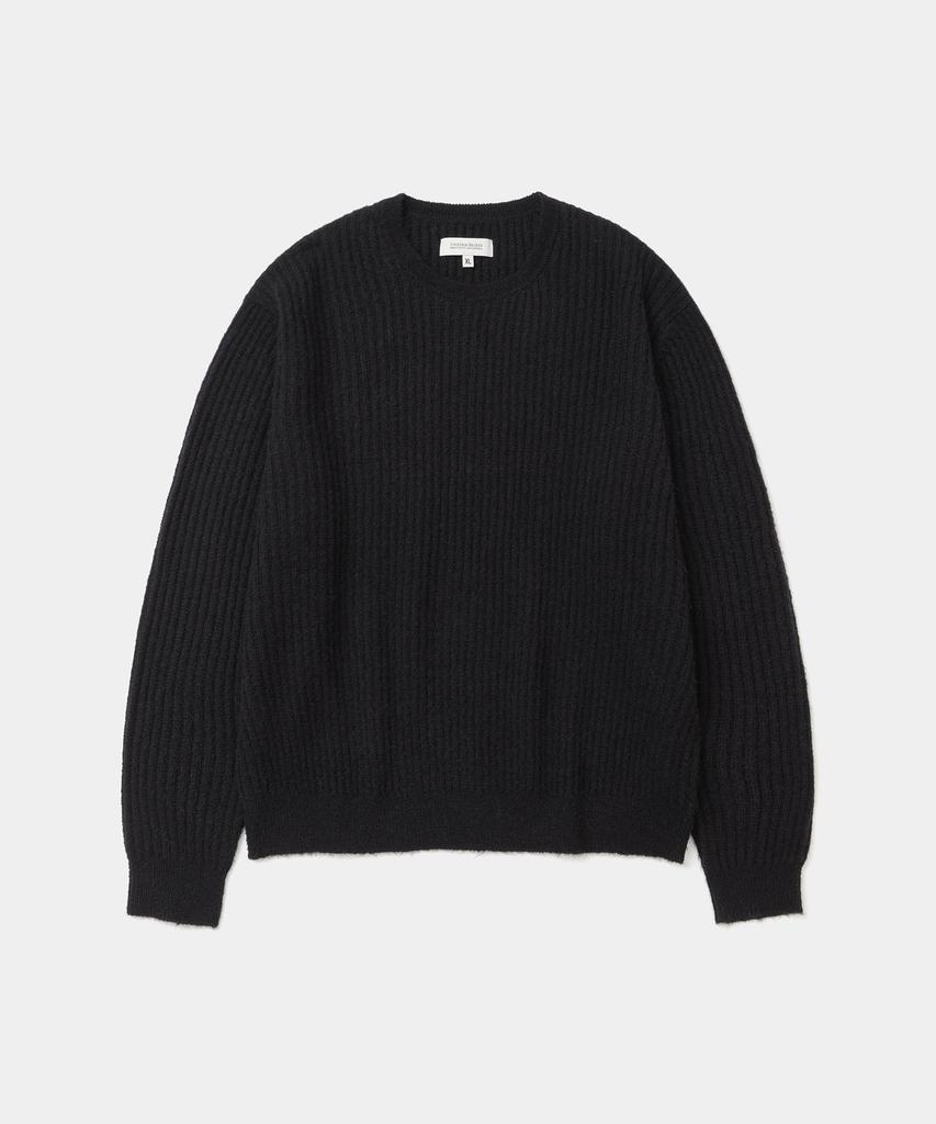 UNIFORM BRIDGE Hairy Crew Neck Knit Black