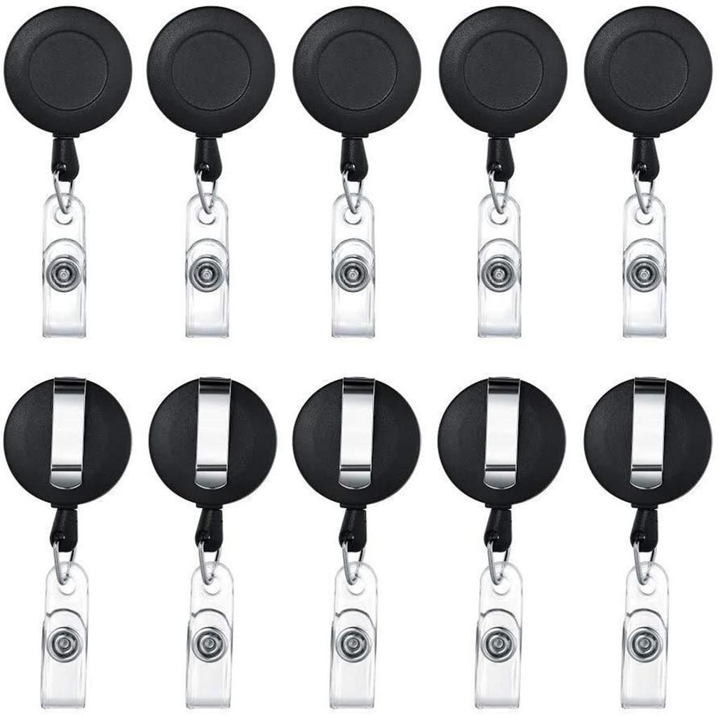 Huang Yem Hanging Name Badge Name Badge Reel Card Holder Set of with Clips for Pass ID Card Up To 63cm Reels, Straps, 20, Cases, Holders, (20)