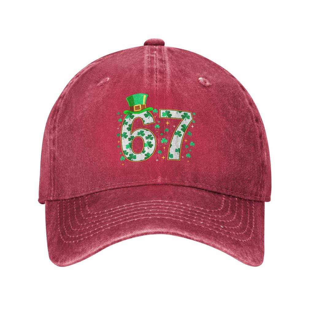 67 St Patricks Day Six Seven Shamrock Funny 6 7 Irish Meme Baseball Cap Trendy Trucker Hat Summer Unisex Outdoor  Baseball Caps