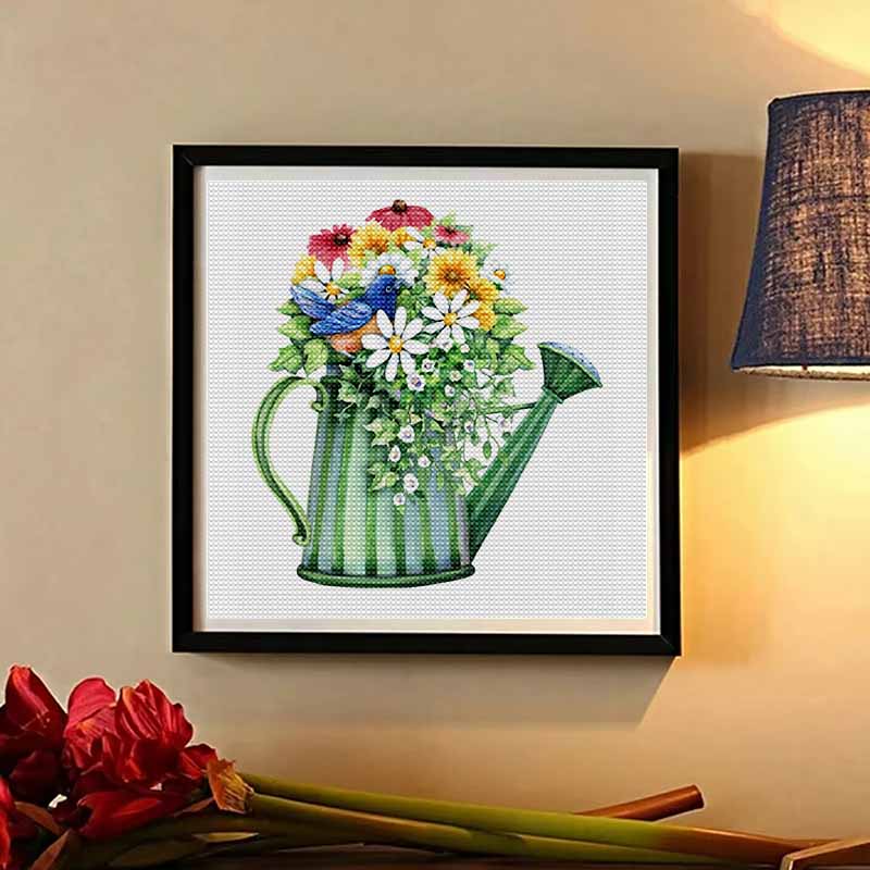 New Arrival 5D DIY Full Circle Diamond Painting "Pot Flower" Embroidery Cross Stitch Home Decor Gift
