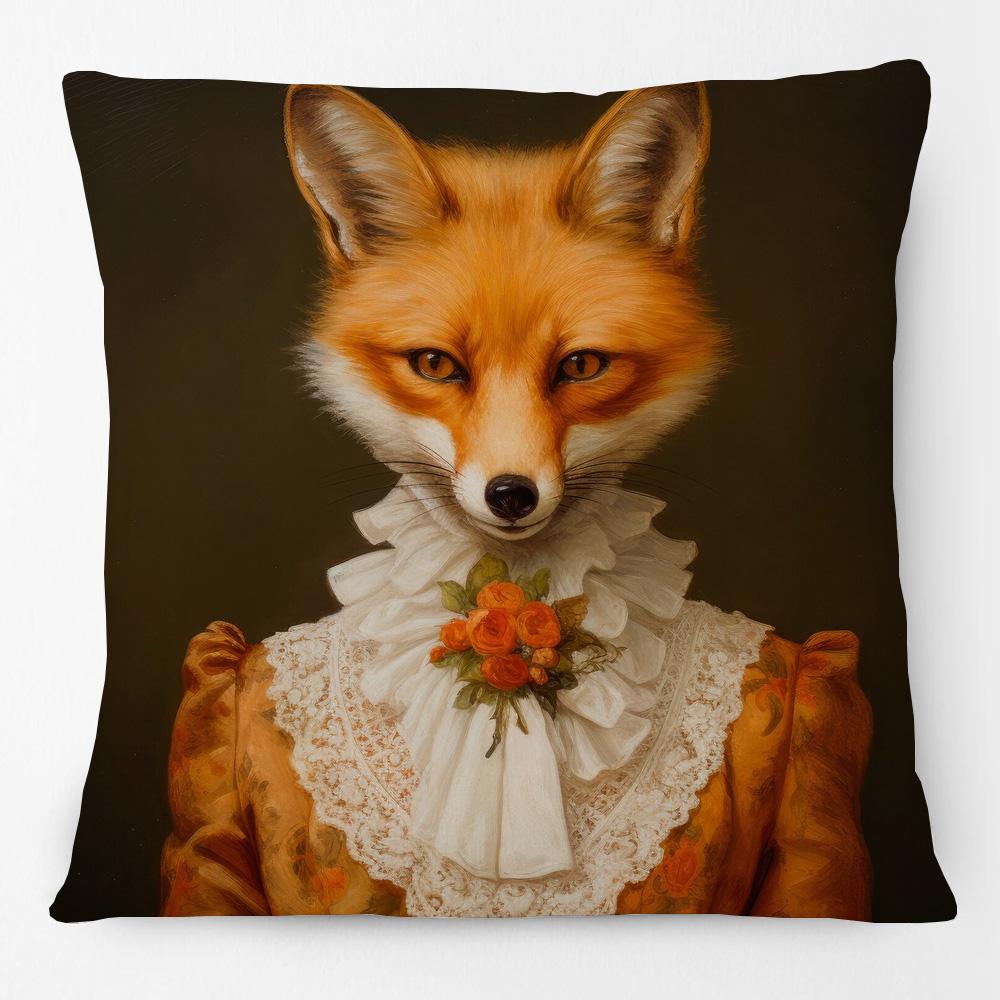 Animals Head Human Body Poster Cushion Cover Fox Cow Elephant Hippo Pig Leopard Duck Art Pillow Case