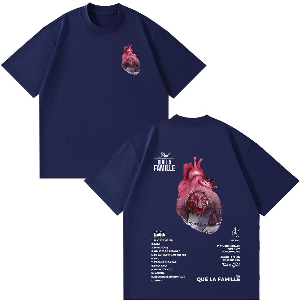 Francouzský rapper PNL Que La Famille Le Monde Chico tričko pánské dámské hip hopová móda trička s krátkým rukávem bavlněná trička s kulatým výstřihem