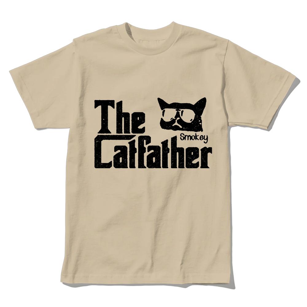 Coolmind U0129-T2  Exclusive Graphic Cat Print Men T Shirt Casual Funny Cat Print Men Tshirt Cool 100% Cotton Unisex Tee Shirts