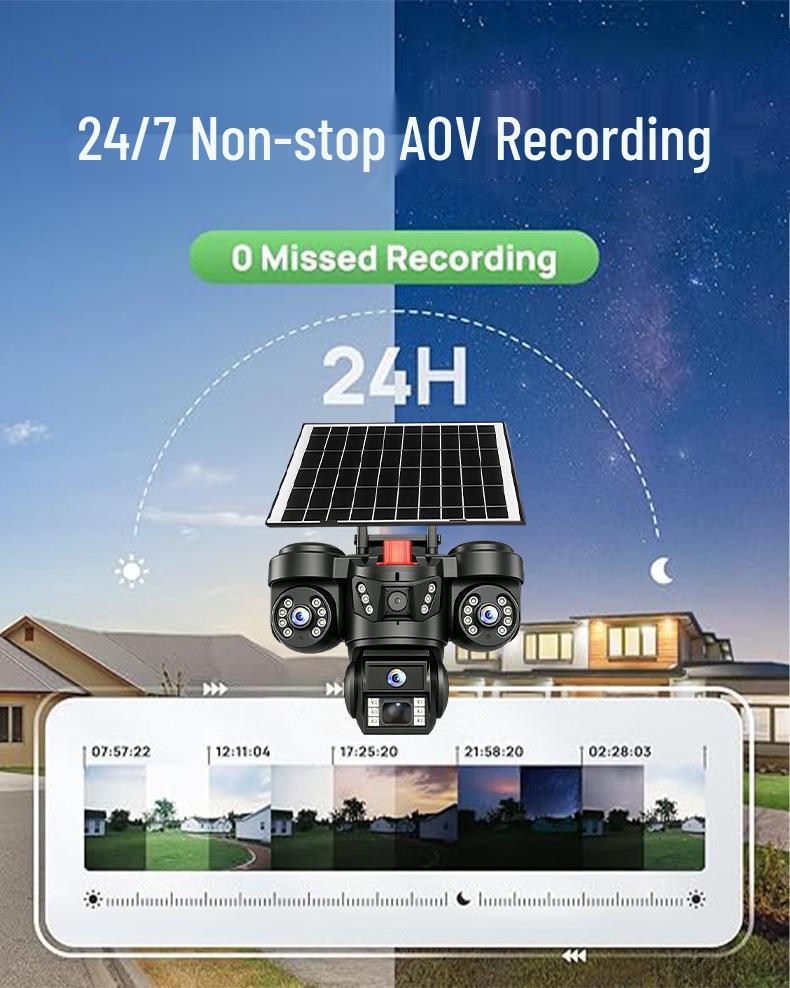 Solar 4M Pixels True Color HD 4G Outdoor Wireless Surveillance Camera for Fish Ponds