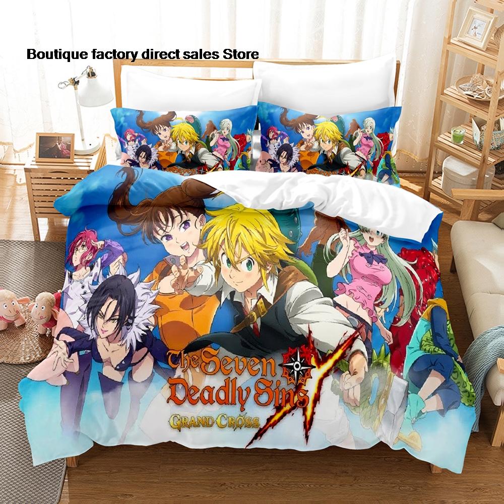 The Seven Deadly Sins Bedding Set 3D Printed Duvet Cover Pillowcase For Otaku Bedroom Home Textile Twin Full Queen King Size