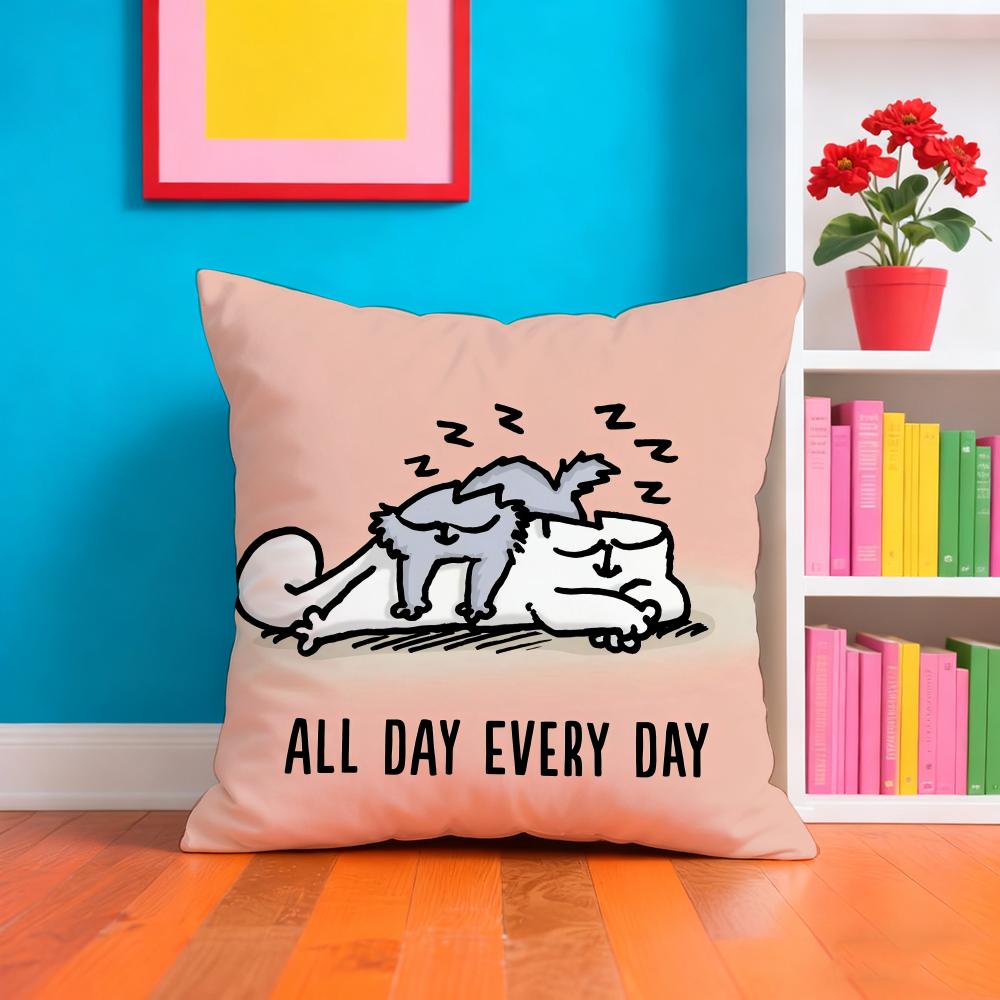 Heiß-Cartoon S-Simons-Katze Kissenbezug Plüschstoff Weich Zweiseitig Bedruckt Sofa Warm Winter Heimgeschenk Kissenhülle