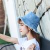 Sunshade Shabby Fisherman Hat Retro Sun Protection Basin Cap Denim Bucket Hats  Spring