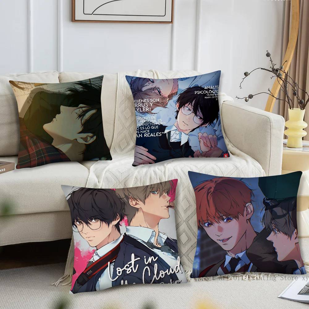 Lost In The Cloud Anime Pillow Case Fashion Square Pillowcase Bedroom Sofa Room Ins Decoration Leisure