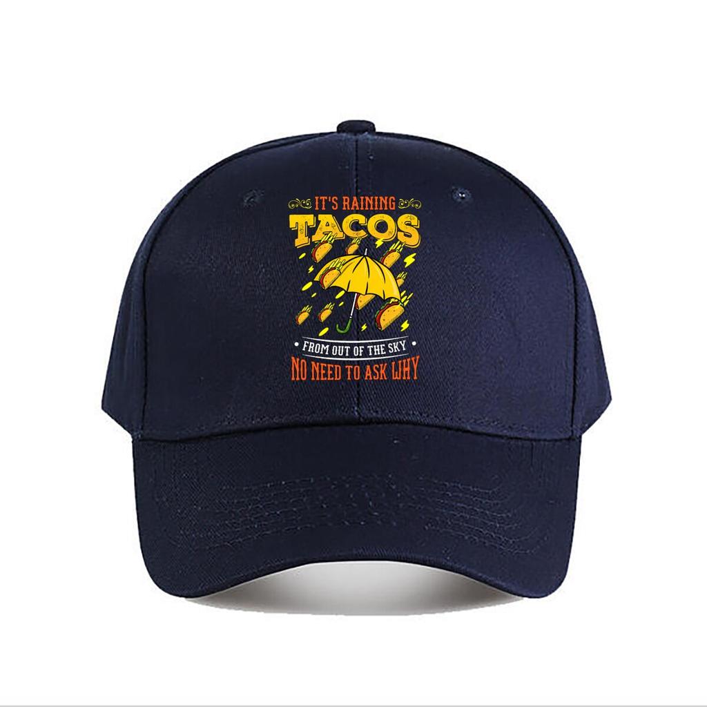 Fun Taco Rain Graphic Casual Baseball Cap Fashion Unisex Sunhat Womens Outdoor Sports