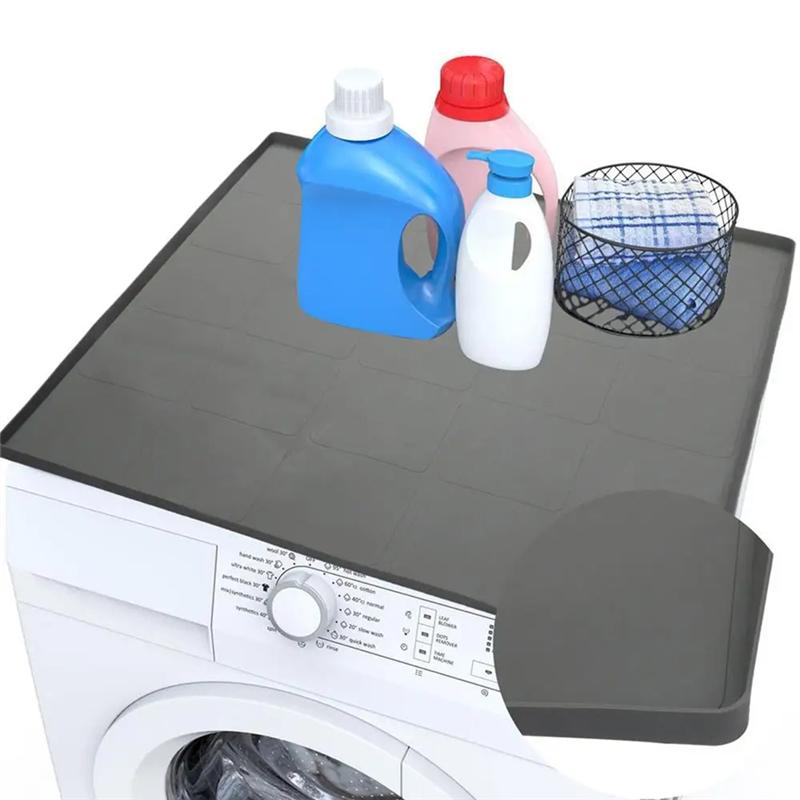 B02C-Dryer Mat For Top Of Dryer Silicone Washer Dryer Cover Top Washing Machine Cover Dust-Proof Waterproof Protector Mat