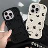 Cute Kitten Paw Prints Case for iPhone 16 Pro Max 14 XR 8 11 13 17 Air 12 15 Plus Soft Phone Cover