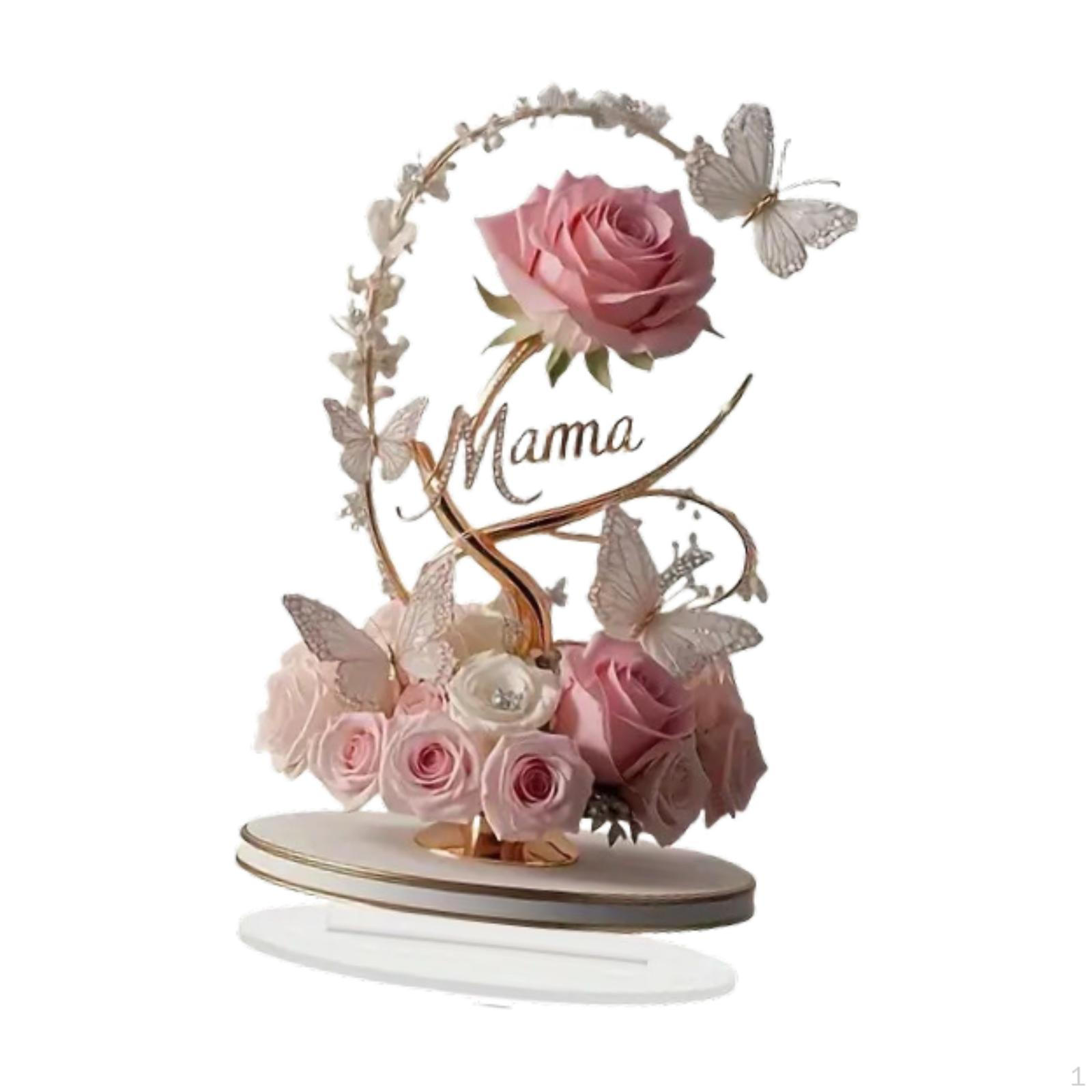 

2D Acrylic Collectible Ornament, Flat Sign, Artwork, Decorative Plaque, Decor for Cabinet, Flower 13.8cmx21cm