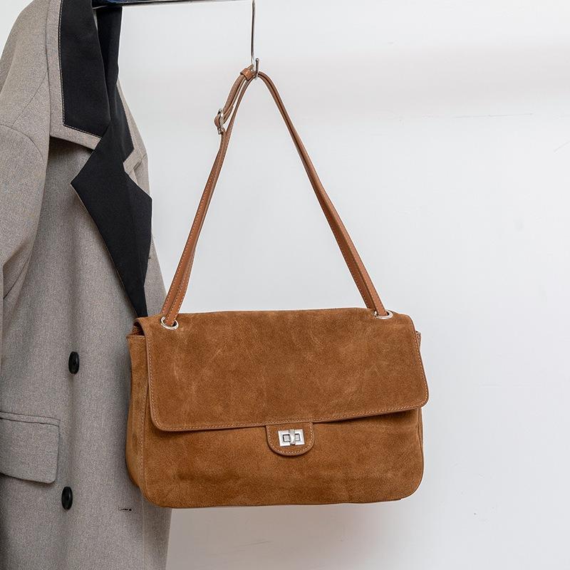 Bolso de cartero de ante esmerilado sensación de bandolera bajo el brazo moda casual gran capacidad bolso de hombro tote