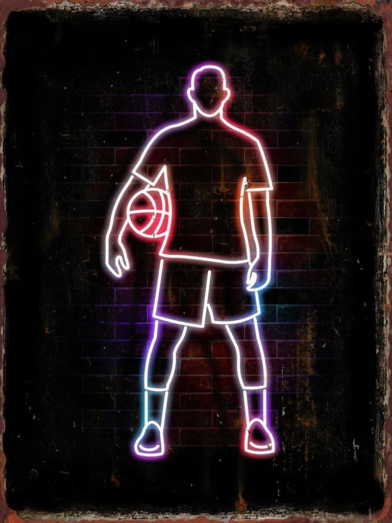 Basketball Colorful Metal Tin Signs Sports Venues Decoration Poster NBA Match Hall Wall Decor Plaques Home Art Hanging Pictur