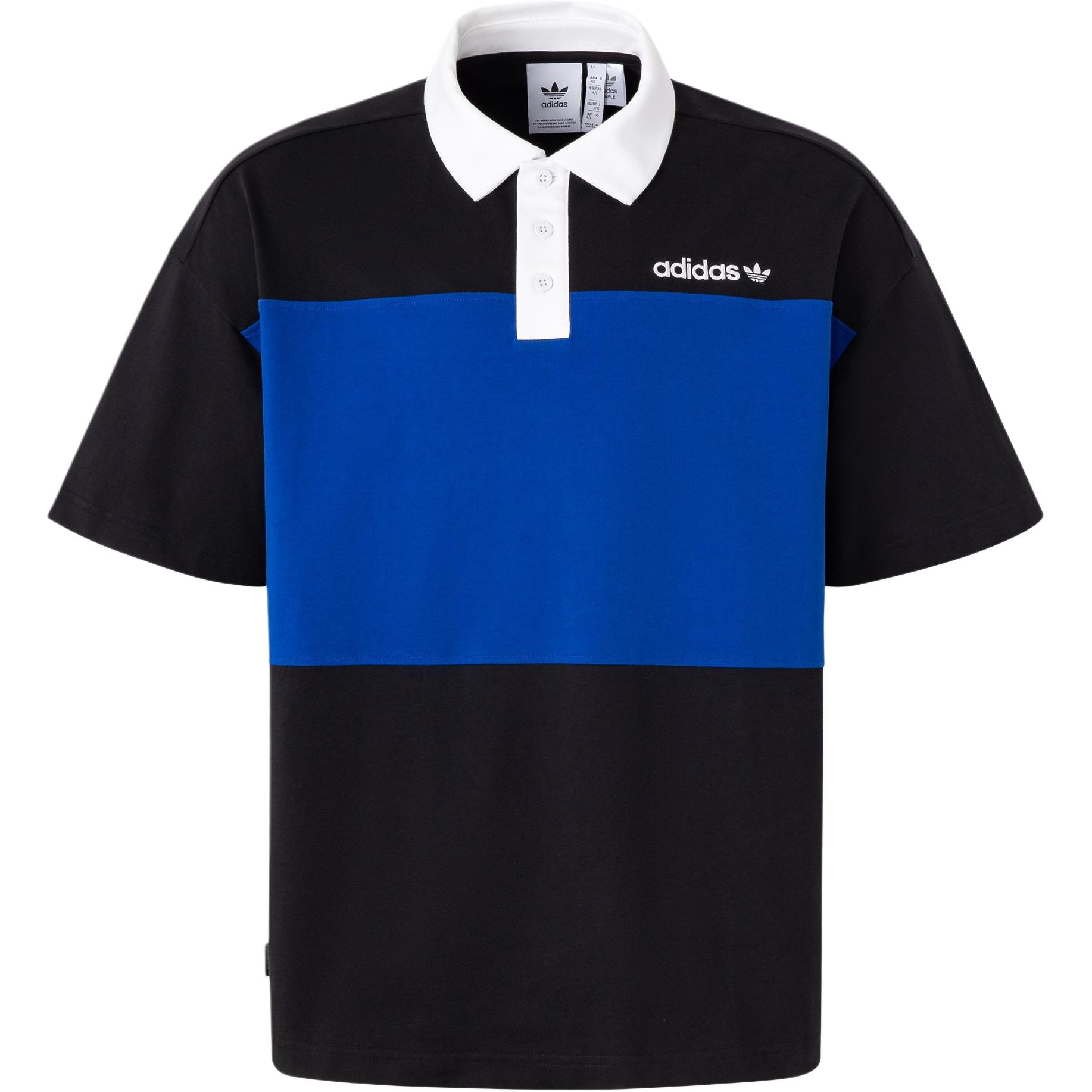 

Adidas Action Polo Ss Sports Casual Short Sleeve Polo Shirt Men tops Black Royal-Blue JM7281 M