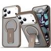 New Folding Stand Matte Clear Magnetic Case for iPhone 17 17 Air 17Pro 17 Pro Max For Magsafe Wireless Charge Shockproof Cover
