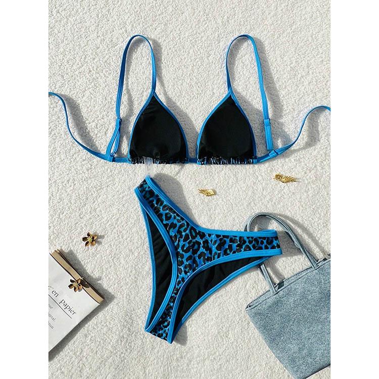 Leopard Print Lace-up Bikini 2025: European & American High-End Women's Beach Swimwear