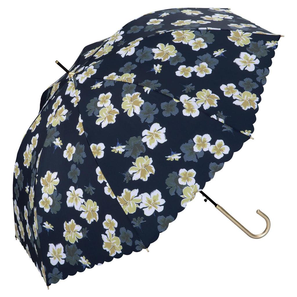 Azalea Long Suitable for Sun and 58cm Jump Gold Floral Perfect for or Yukata Product Wpc. Umbrella, Navy, Rain, Ribs, Large, Umbrella, Handle, Print,