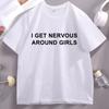 Ich werde nervös bei Mädchen T-Shirt Lustige Y2K Kleidung Trendige Grafik-T-Shirts Kurzärmelig Hohe Qualität Reine Baumwolle Druck Lässiges Oberteil