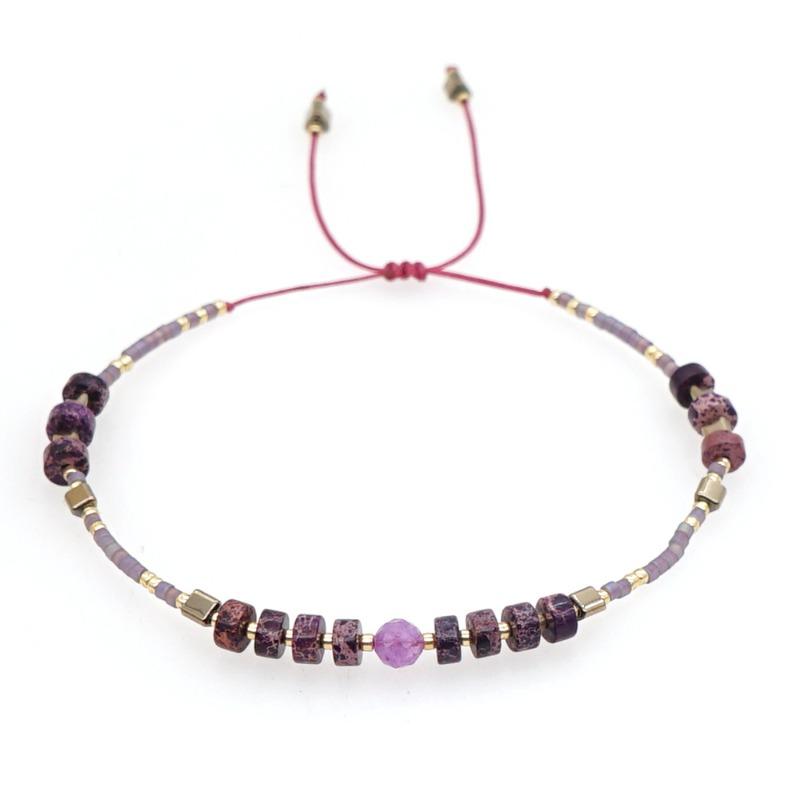 Bohemian Bracelet, Natural Stone Ladies Bracelet, Rice Bead Beaded Bracelet, Hand-woven.