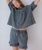 Okuka Check Frill Shorts - Black