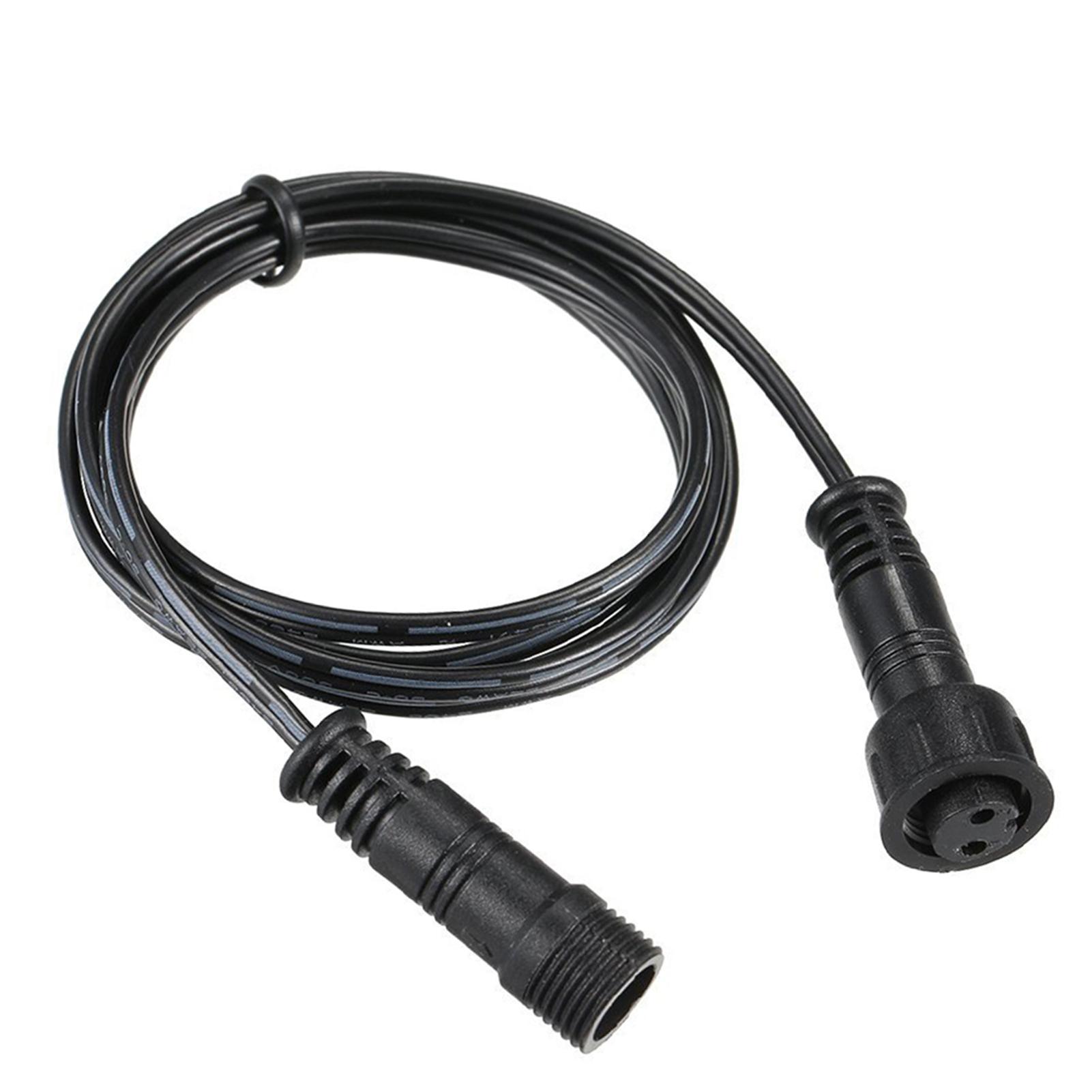 

5PCS Extension Cable Wire for Deck Light 1m 39.4in Length 2 Pin Extension Cord IP67 Waterproof with Male and Female чорний