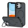 KEYSION Matte Skin Feel Lens Stand Phone Case for Magsafe for iPhone 11 12 Pro Max Magnetic Wireless Charging Shockproof Cover