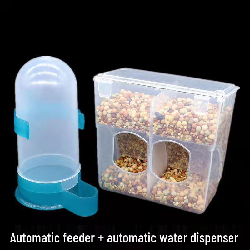 Pigeon Food and Water Dispenser with Lid - Anti-Spill Feeder Trough