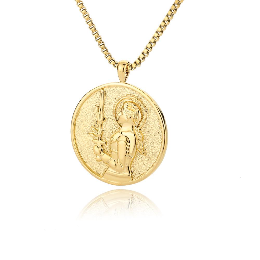 Queen Elizabeth Gold Coin Necklace, Titanium Plated 18K Gold, Ins Women's Collarbone Chain, Creative Gold Coin Accessories