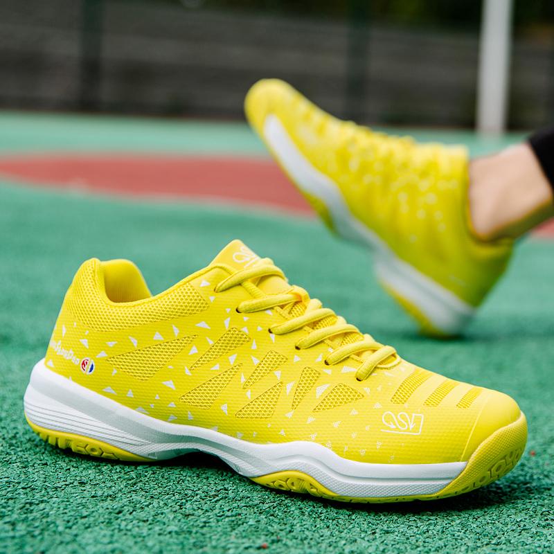 Absorção de choque do casal anti-skid resistente ao desgaste moda ao ar livre sapatos de badminton sapatos de vôlei treinamento sapatos esportivos