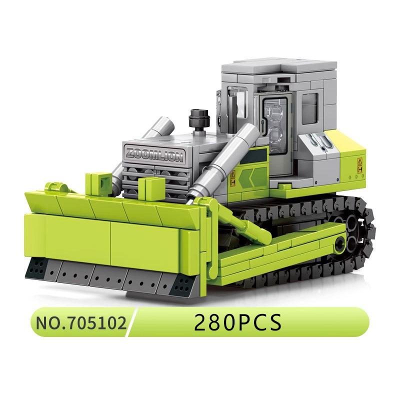 Construction excavator building blocks, crane cement truck puzzle toys, handmade DIY assembly set, children's birthday gifts