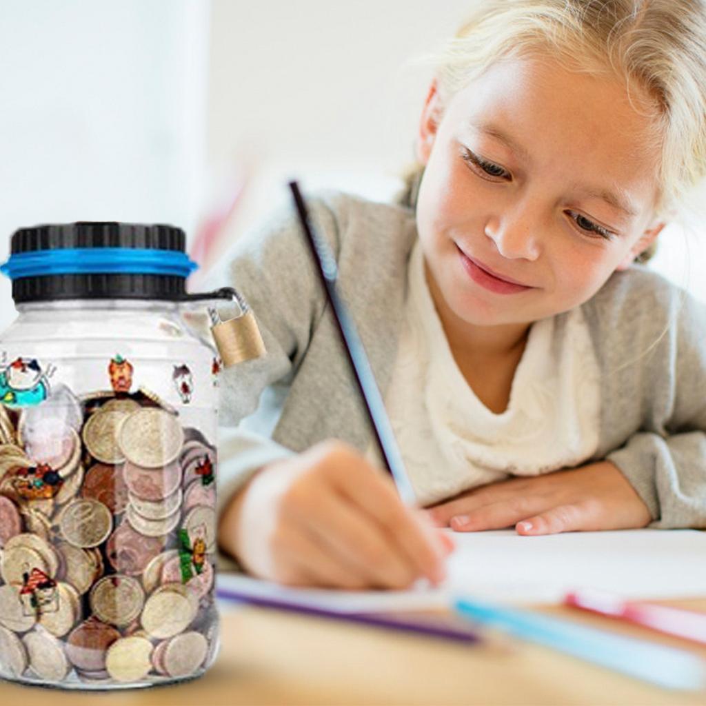 Electronic Digital Coin Money Box with LCD Display Smart Counter Piggy Bank with Key Lock