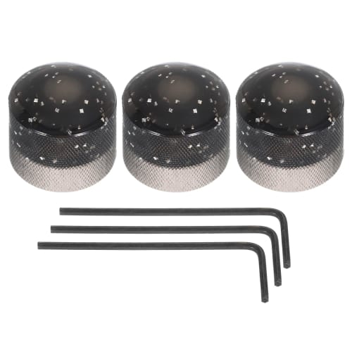 

uxcell Dome Knobs, Guitar Knobs, 6mm Flake Black Plastic, for Electric Guitar and Bass, Volume and Tone Controls, with Internal Hex Wrench, Set of 3