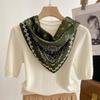 Polyester Head Scarf Retro Neck Scarf Fashion Square Scarf  Decor