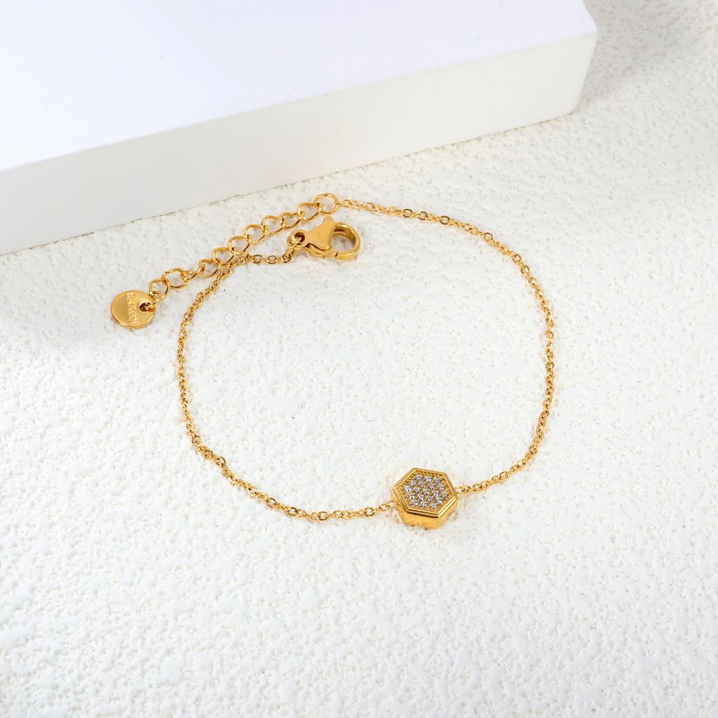 Light Luxury Zircon Bracelet Heart Oval Geometric Design Fashion Jewelry For Women