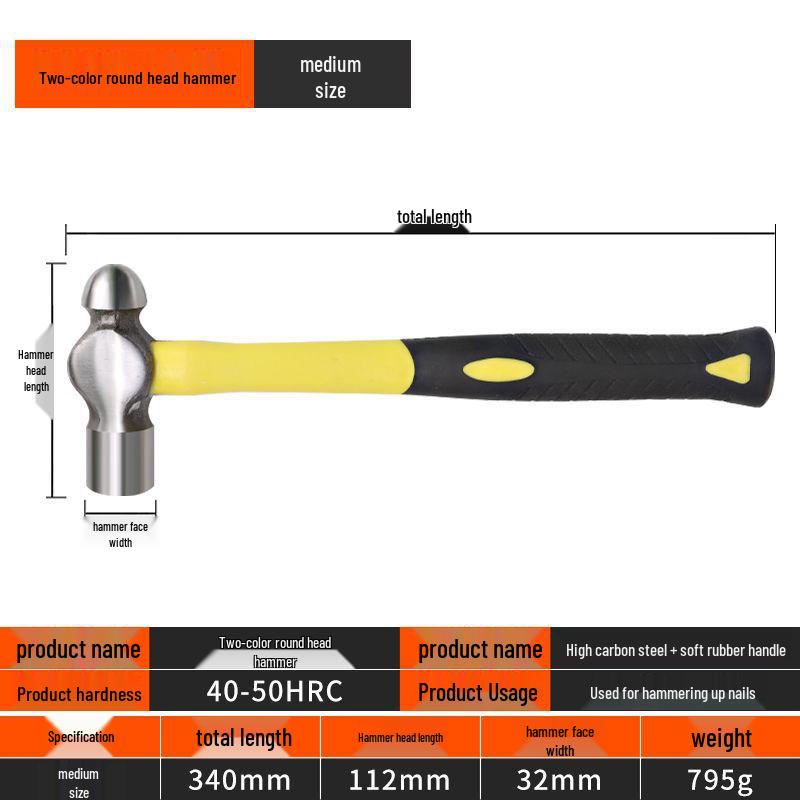Osmihranné kladivo se čtvercovou hlavou s dřevěnou rukojetí, ideální pro těžké demoliční a zednické práce.